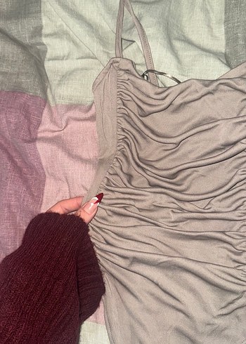 Gri Straplez Fitted Body - Görsel 2