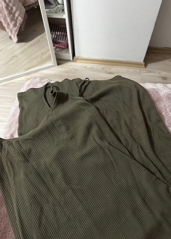 Kadın Haki Uzun Kollu Triko Tulum - Görsel 2