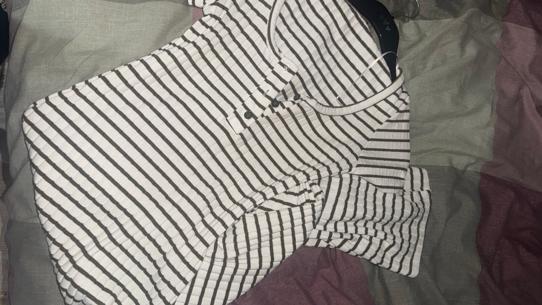 Çizgili, Düğmeli Hamile Gömleği, Uzun - Görsel 2