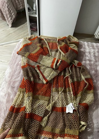 Nakışlı Bohem Uzun Triko Hırka - Görsel 3