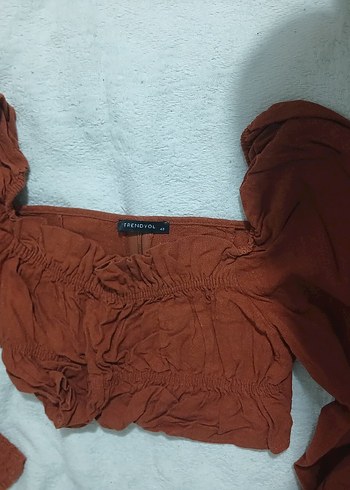 Bohem Uzun Kollu Mini bluz crop - Görsel 2