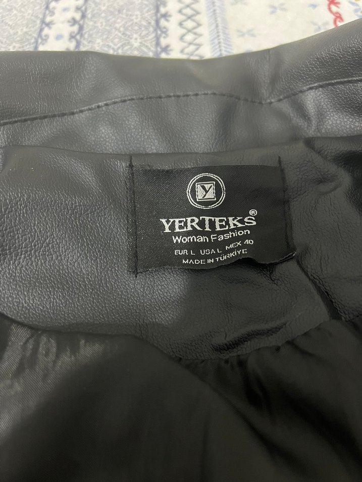 Kadın Siyah Deri Biker Ceket - Görsel 2