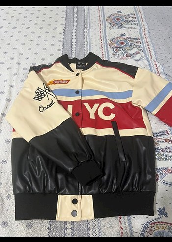 Kadın Çok Renkli Deri Street Wear Ceket - Görsel 2