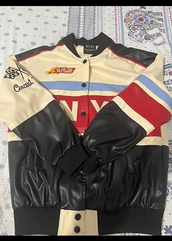 Kadın Çok Renkli Deri Street Wear Ceket - Görsel 6