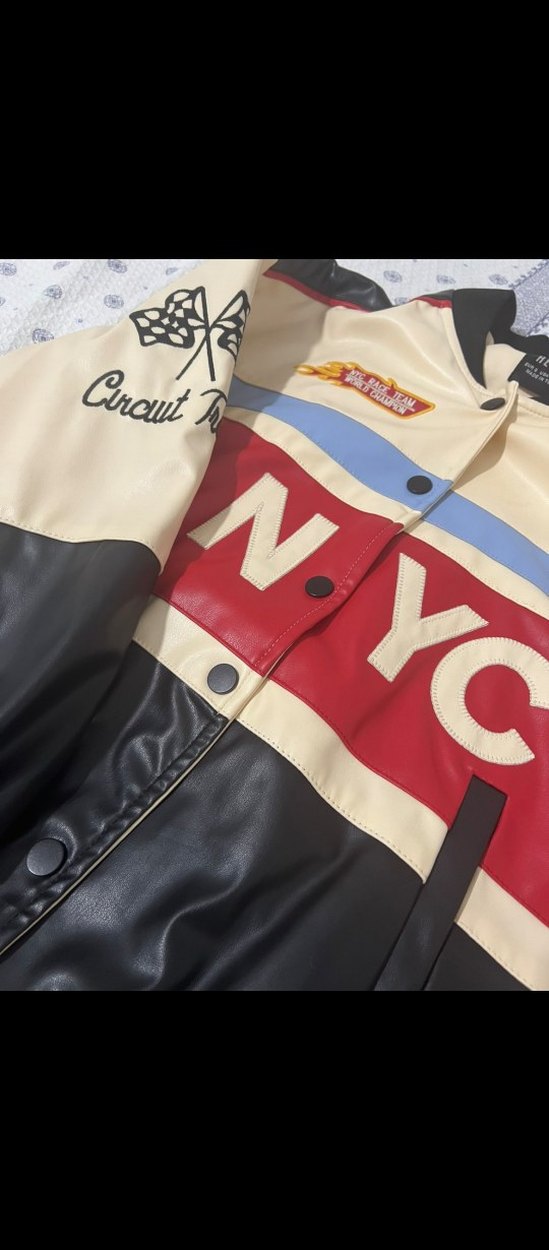 Kadın Çok Renkli Deri Street Wear Ceket - Görsel 3