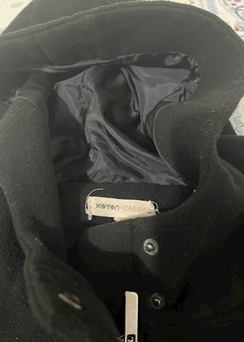 Siyah Kapüşonlu  kaban/ceket - Görsel 4