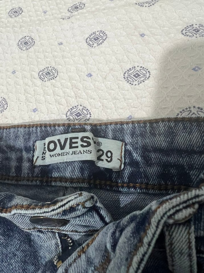 Gri Bol Kesim Midi Kot Pantolon - Görsel 3