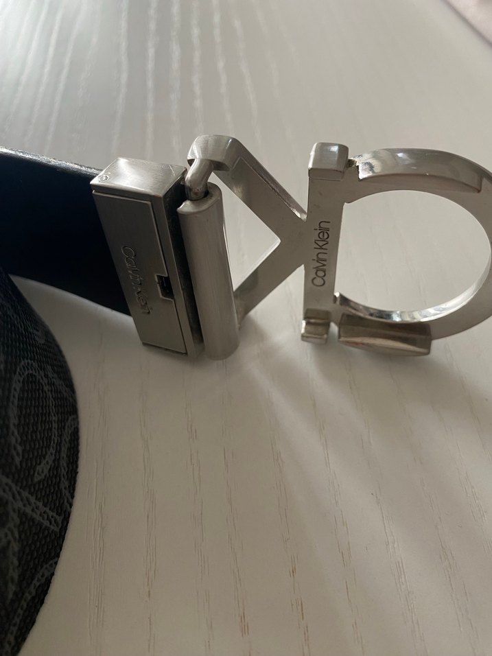 Gri Deri Kadın Kemer CK Tokalı - Görsel 2