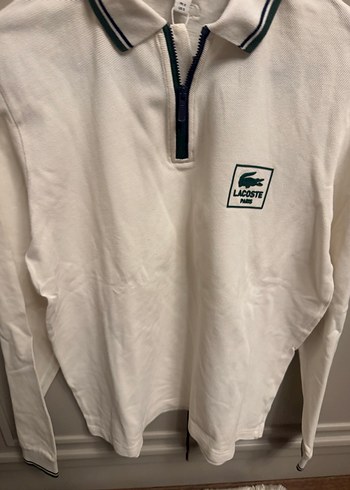 Lacoste Beyaz Fermuarlı Erkek Polo Tişört - Görsel 3