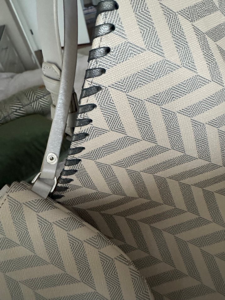 Orjinal missela  Bej-Gri Baskılı Kadın Omuz Çantası - Görsel 5