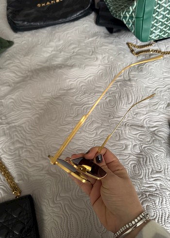 Bottega venetta orjinal Parlak Altın Renk Kadın Güneş Gözlüğü - Görsel 5