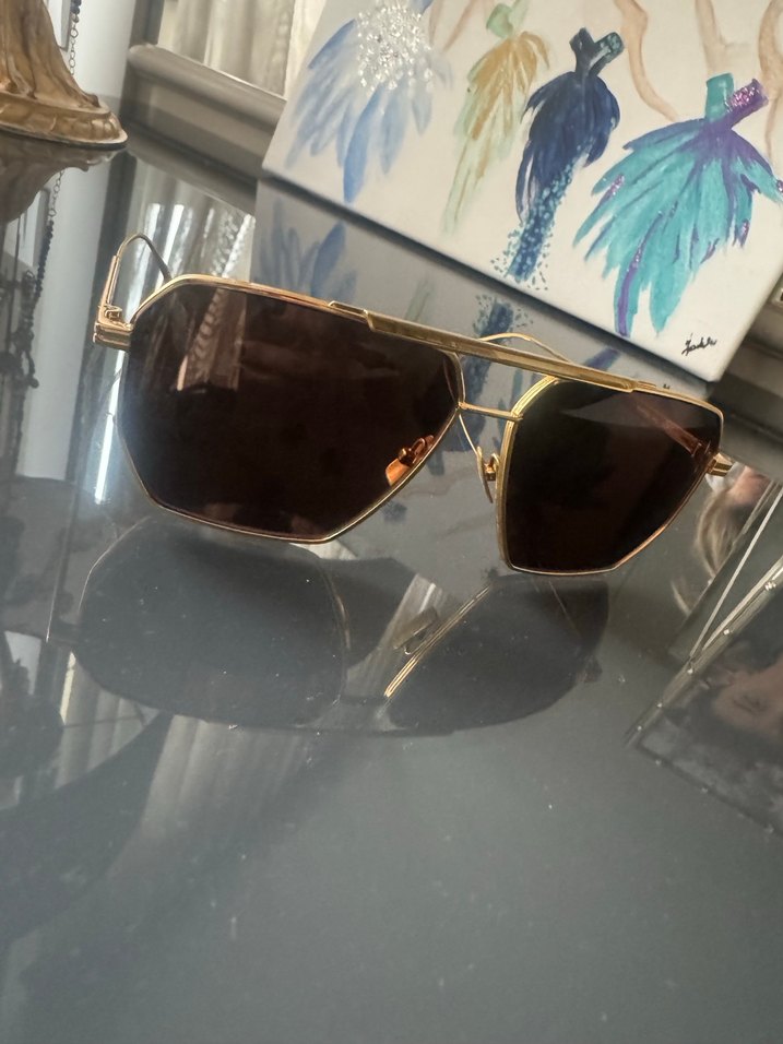 Bottega venetta orjinal Parlak Altın Renk Kadın Güneş Gözlüğü - Görsel 4