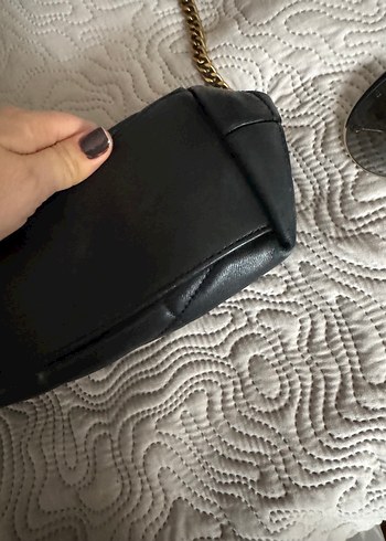 Ysl Zincir Detaylı Siyah Deri Kadın Çanta - Görsel 5