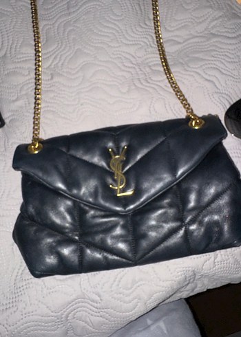 Ysl Zincir Detaylı Siyah Deri Kadın Çanta - Görsel 4