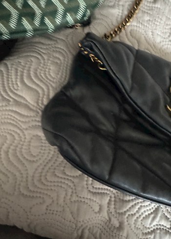 Ysl Zincir Detaylı Siyah Deri Kadın Çanta - Görsel 2