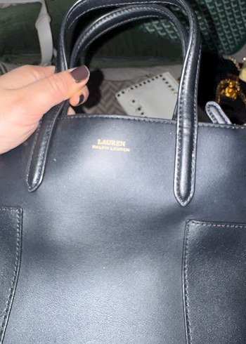 Orjinal Ralph Lauren Siyah Deri Kadın El Çantası - Görsel 4