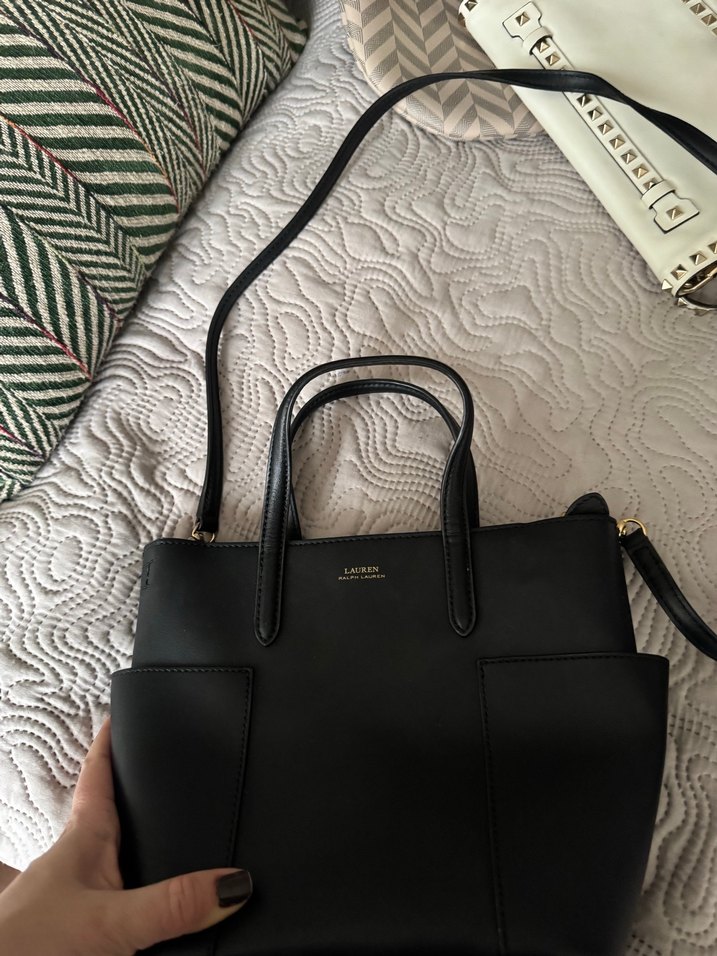 Orjinal Ralph Lauren Siyah Deri Kadın El Çantası - Görsel 2