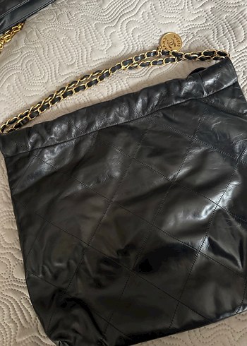 Zincir Detaylı Siyah Chanel Deri Çanta - Görsel 2