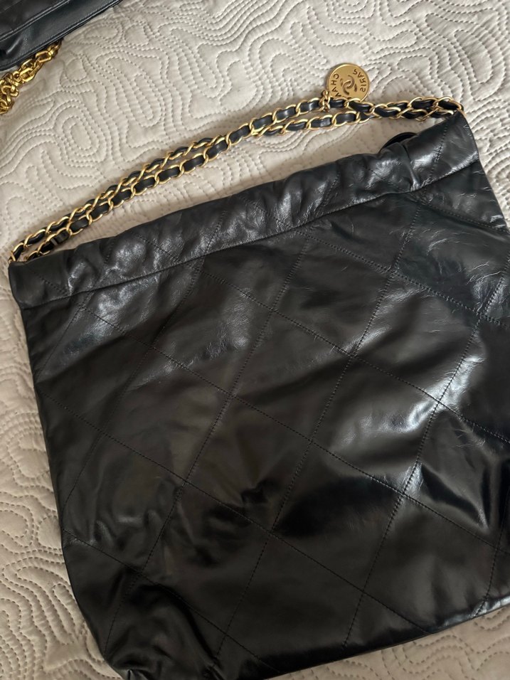 Zincir Detaylı Siyah Chanel Deri Çanta - Görsel 2