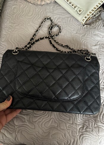 Zincir Detaylı Siyah Deri Kadın Çanta - Görsel 3