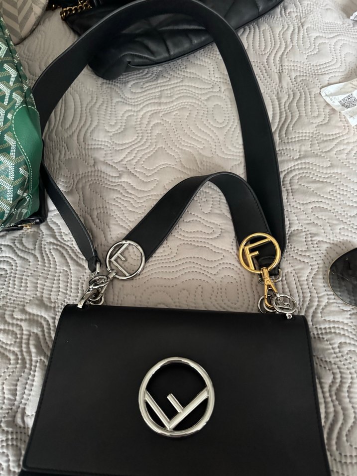 Fendi hakiki deei Klasik Siyah Deri Kadın Çanta - Görsel 5