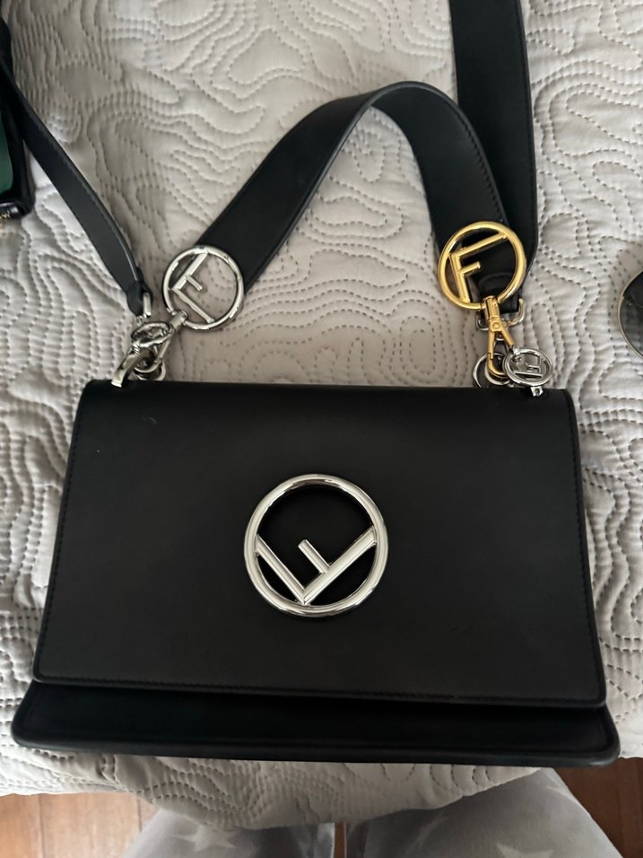Fendi hakiki deei Klasik Siyah Deri Kadın Çanta - Görsel 4