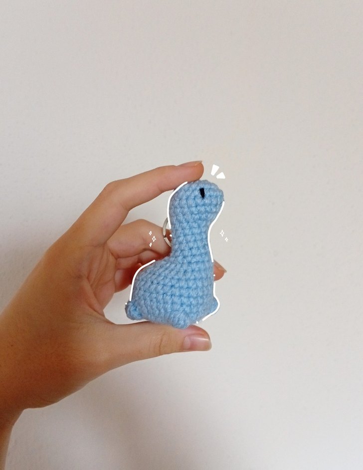 Örgü Dinozor Anahtarlık - Görsel 2