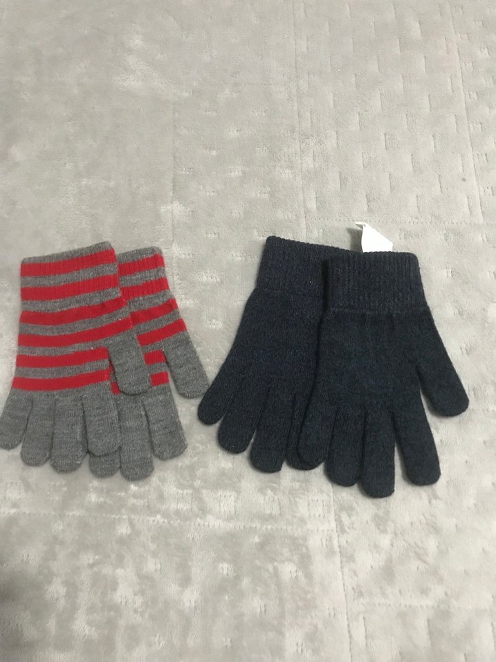 Erkek Çocuk Gri Örgü Eldiven - Görsel 2