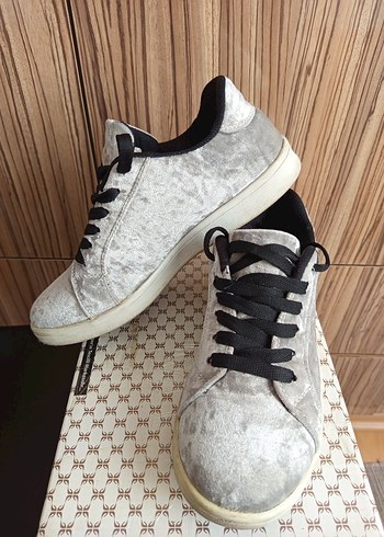 38 Beden Süet Gri Kadın Sneakers 38 numara