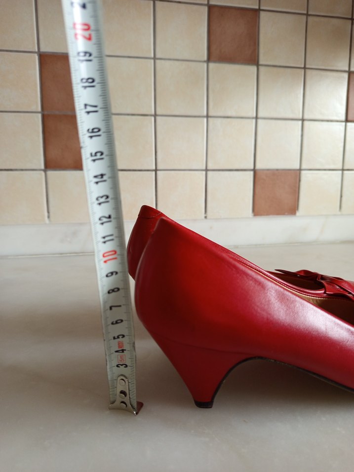 Klasik Kırmızı Fiyonklu Stiletto 37 numara - Görsel 5