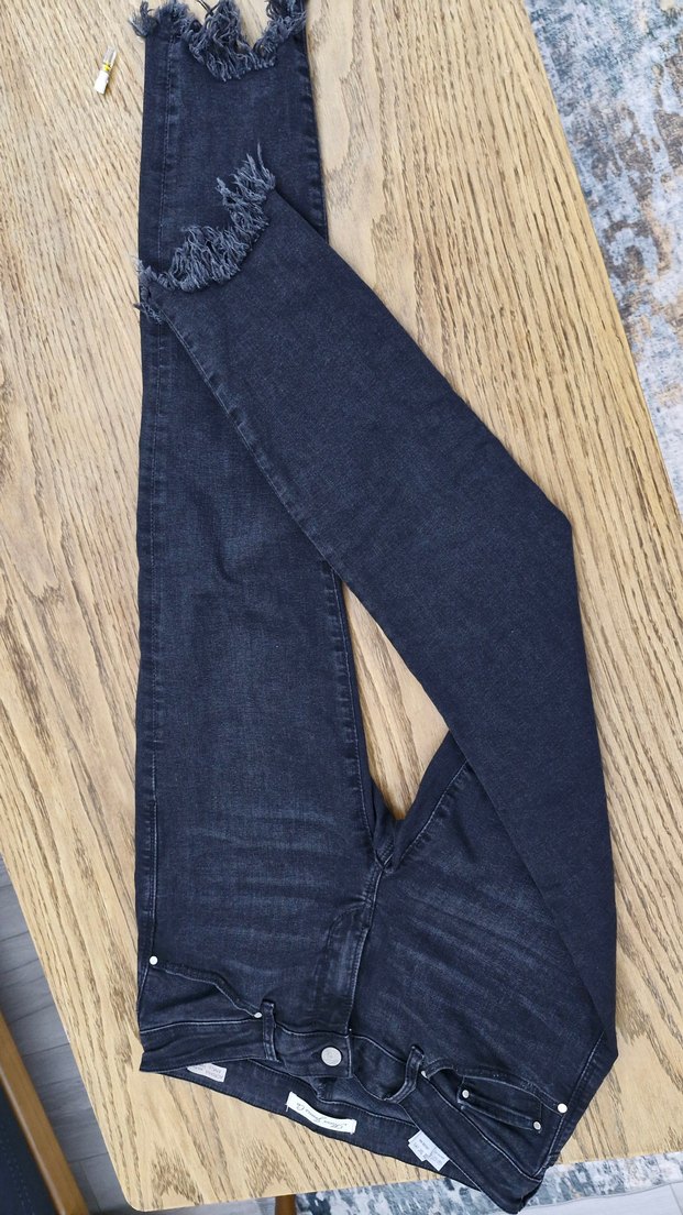 siyah Kadın Denim Pantolon - Görsel 5