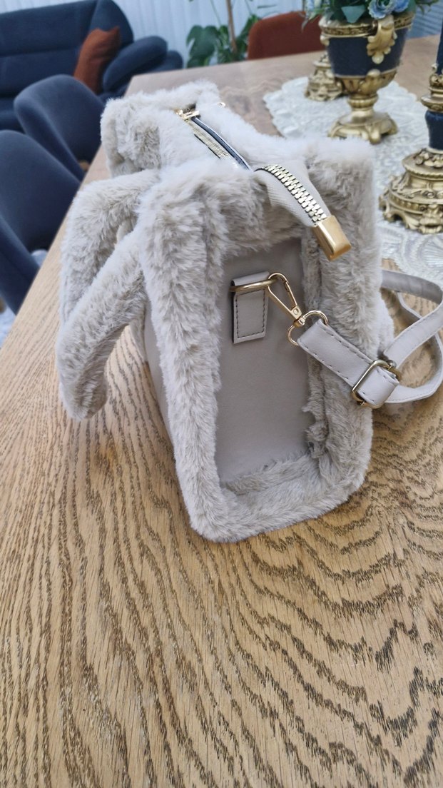 Kürk Detaylı orjinal tonny Black açık vizon çanta - Görsel 4