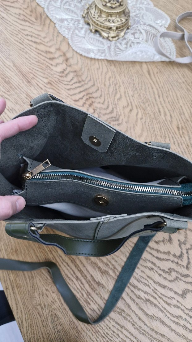 bagmori çanta çıt çıt detaylı süet çanta - Görsel 2