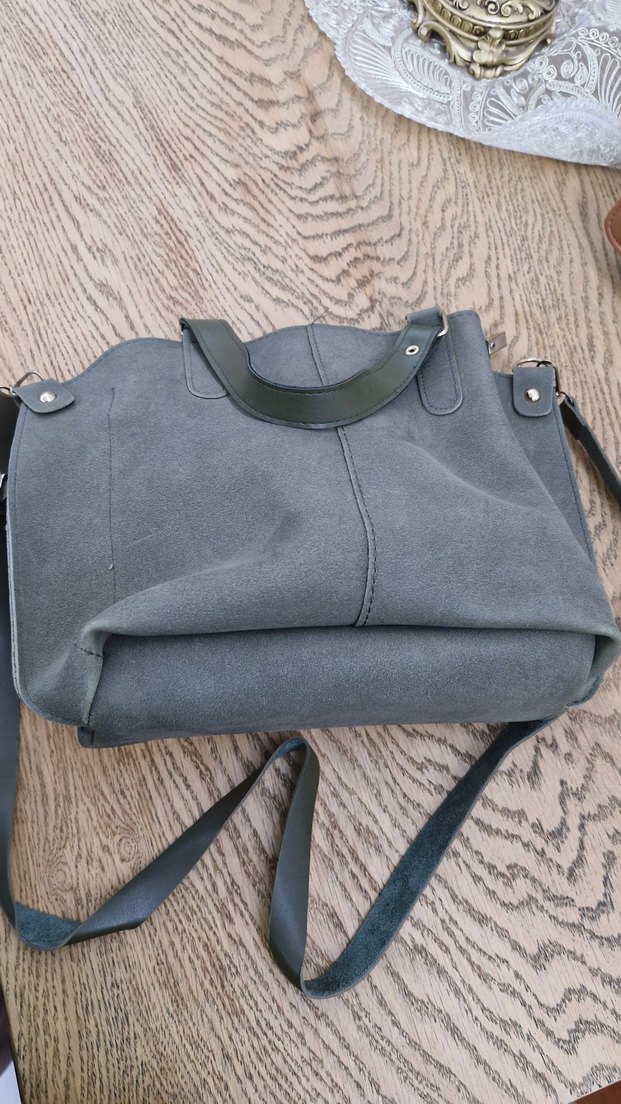 bagmori çanta çıt çıt detaylı süet çanta - Görsel 3