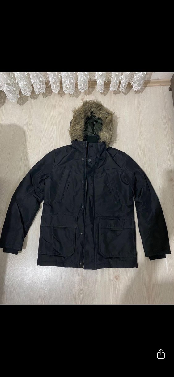 Jack&jones Siyah Kürklü Kapüşonlu Erkek Mont - Görsel 2