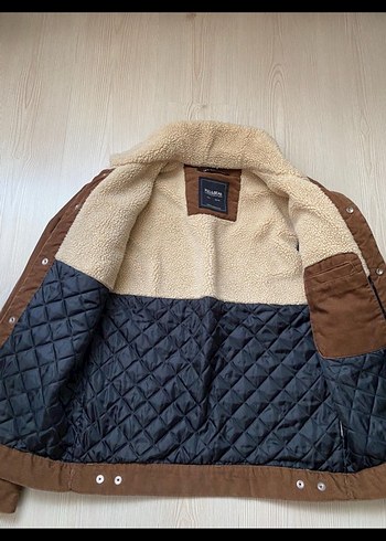 Pull and bear Kahverengi Erkek Süet Ceket - Görsel 3