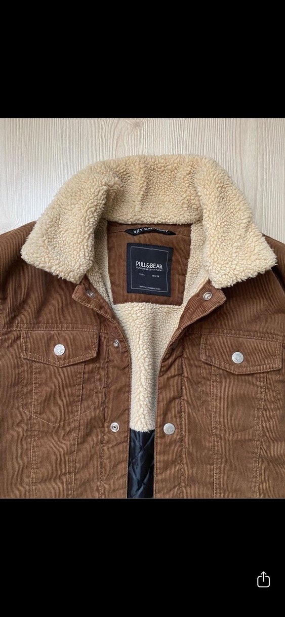 Pull and bear Kahverengi Erkek Süet Ceket - Görsel 2