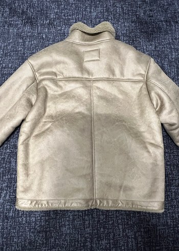 Kürklü Bej Ceket L beden erkek - Görsel 5