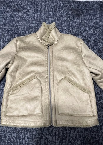 Kürklü Bej Ceket L beden erkek - Görsel 2