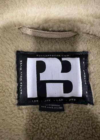 Kürklü Bej Ceket L beden erkek - Görsel 4