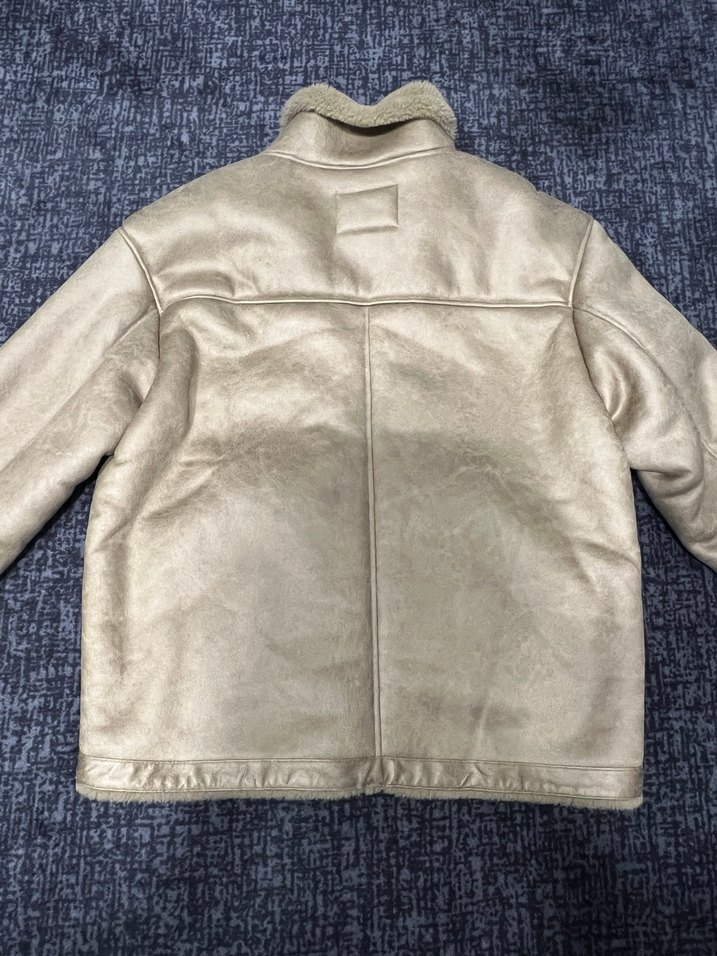 Kürklü Bej Ceket L beden erkek - Görsel 5