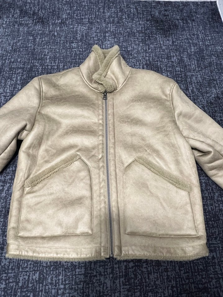 Kürklü Bej Ceket L beden erkek - Görsel 2