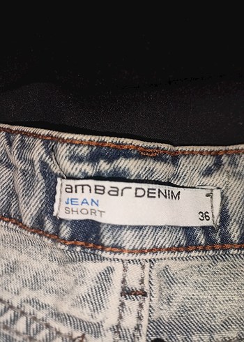 Gri Tie-Dye Kadın Denim Mini Şort - Görsel 3