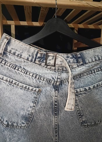 Gri Kadın beli tokalı Jean - Görsel 3