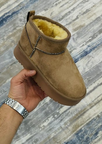 38 Beden ugg modeli içi tüylü kalın topuk kadın botu vizon renk her numar