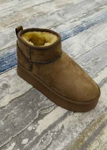 40 Beden ugg modeli içi tüylü kalın topuk kadın botu vizon renk her numar