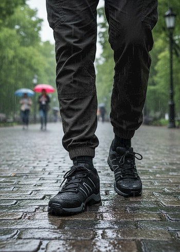 şu geçirmez Siyah Erkek Outdoor Ayakkabı her numara mevcut - Görsel 3