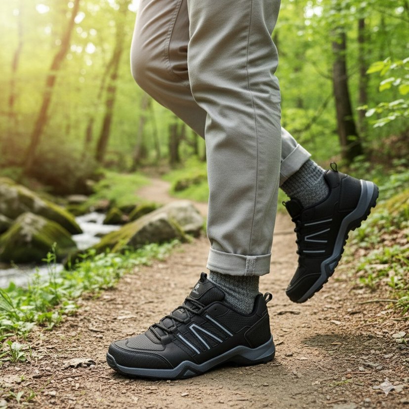 şu geçirmez Siyah Erkek Outdoor Ayakkabı her numara mevcut - Görsel 4