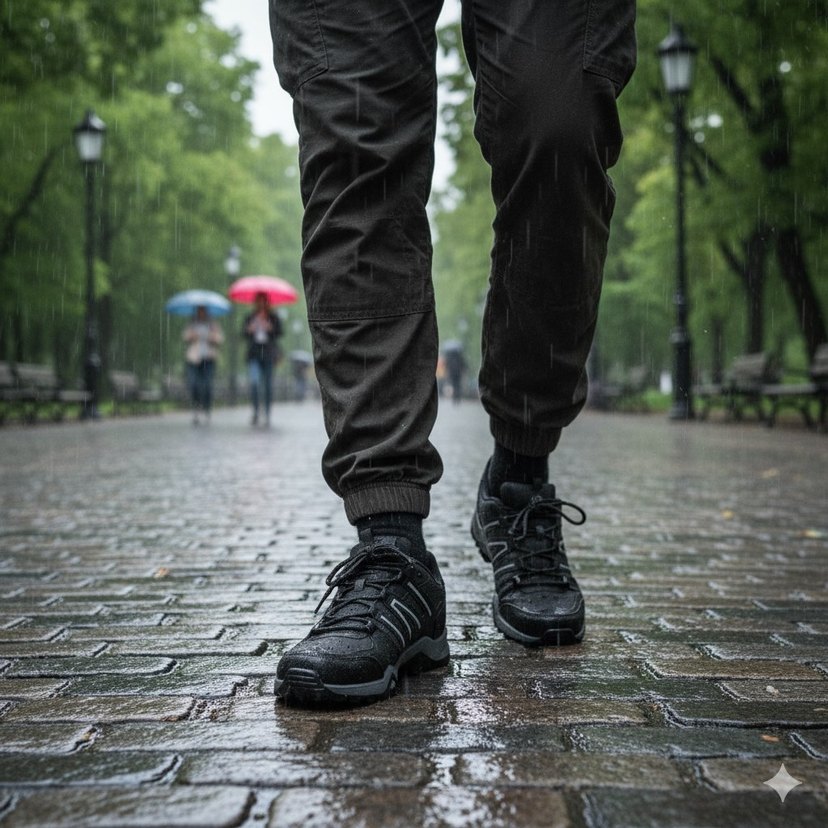 şu geçirmez Siyah Erkek Outdoor Ayakkabı her numara mevcut - Görsel 3