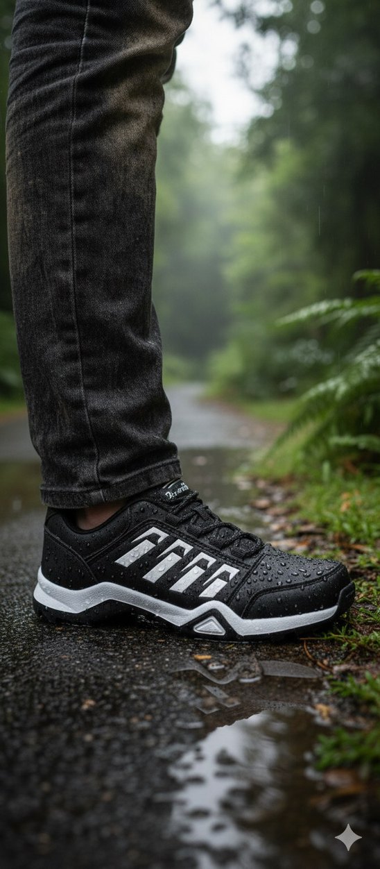 siyah beyaz Desenli Bağcıklı Erkek Spor Ayakkabı - Görsel 2